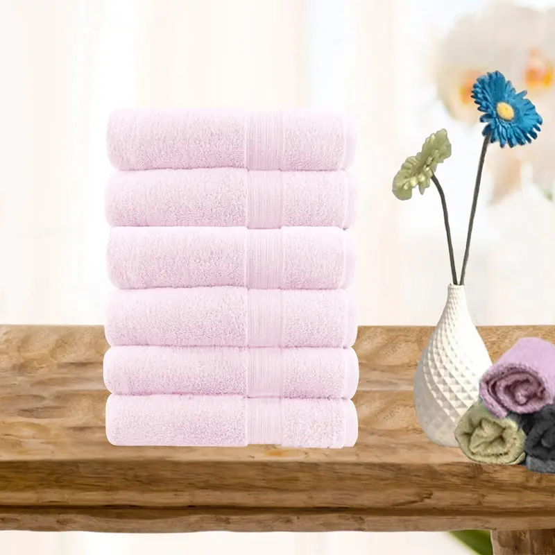 Softouch 6 Piece Ultra Light 500gsm Soft Cotton Face Washers In Baby Pink - Best Selling Linen & Towels - From $20