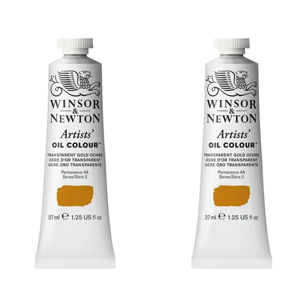2x Winsor & Newton Artists Oil Colour 37ml Paint Tube Transparent Gold Ochre S2 - Hobbies