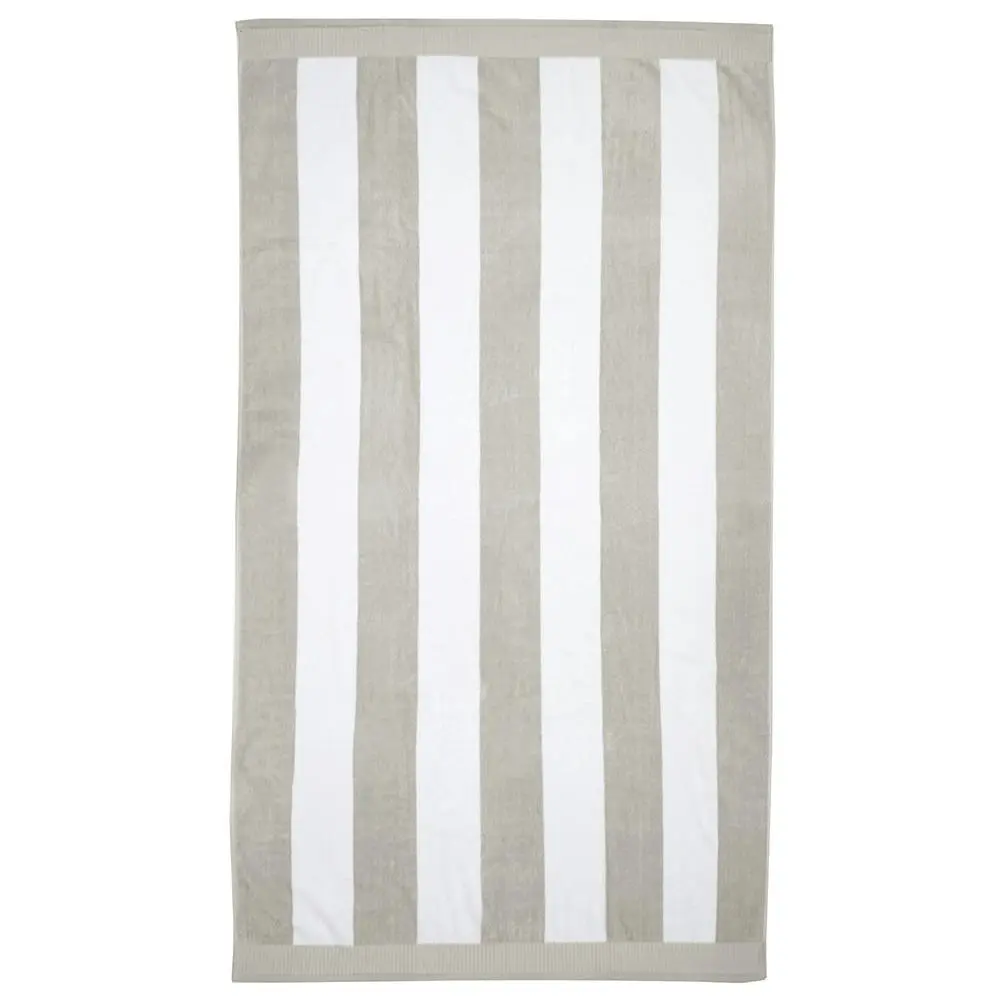 Bambury Ultra soft Classic Stripe Beach Towel Pebble Cotton Home decor - Home & Garden