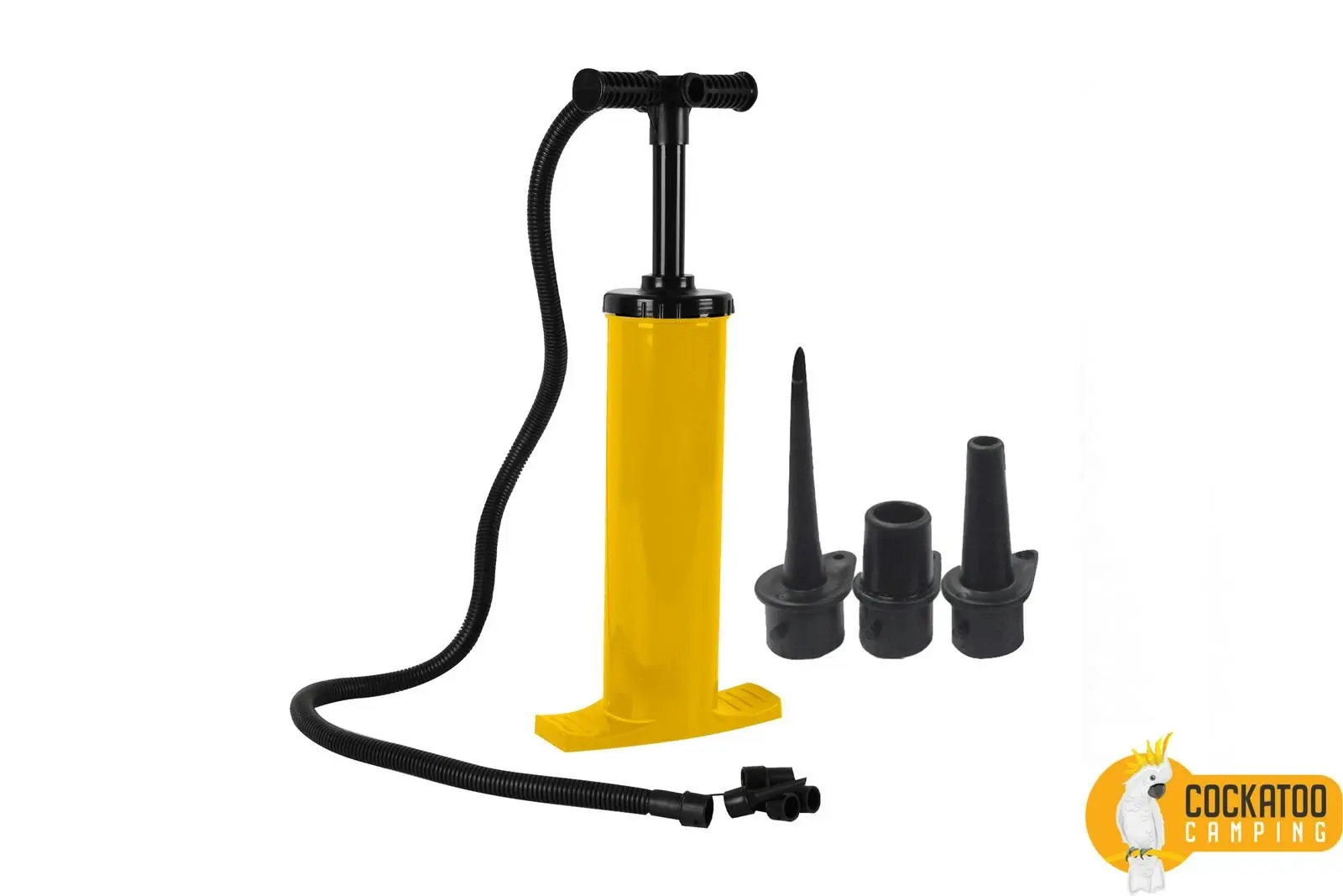 Cockatoo Camping 38cm Double Action Hand Air Pump For Mattress/Inflatable Yellow - Furniture