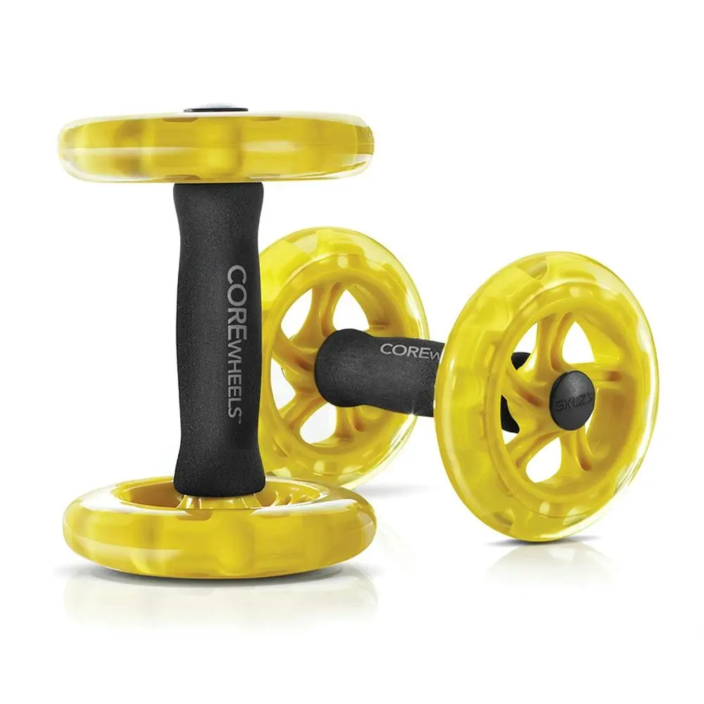 2pc SKLZ 24.13cm Rolling COREwheels Abdominal Full Body Strength Training Yellow - Sports & Outdoor