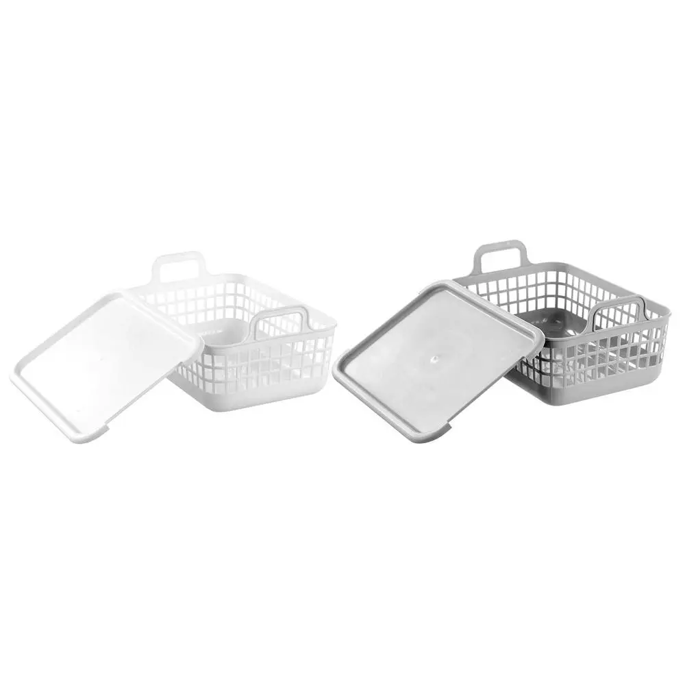 2x Boxsweden 33x16cm Storage Tote Organiser Tray w/ Lid/Handles Small Assorted - Home & Garden