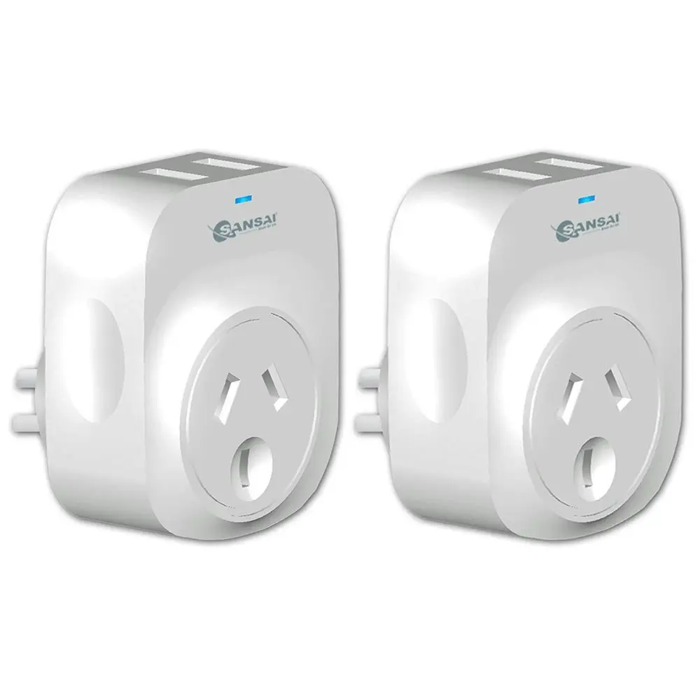 2x Sansai 2.1A 2xUSB Outlets Surge Protection Charger Adapter f iPhone/iPad/iPod - Electronics