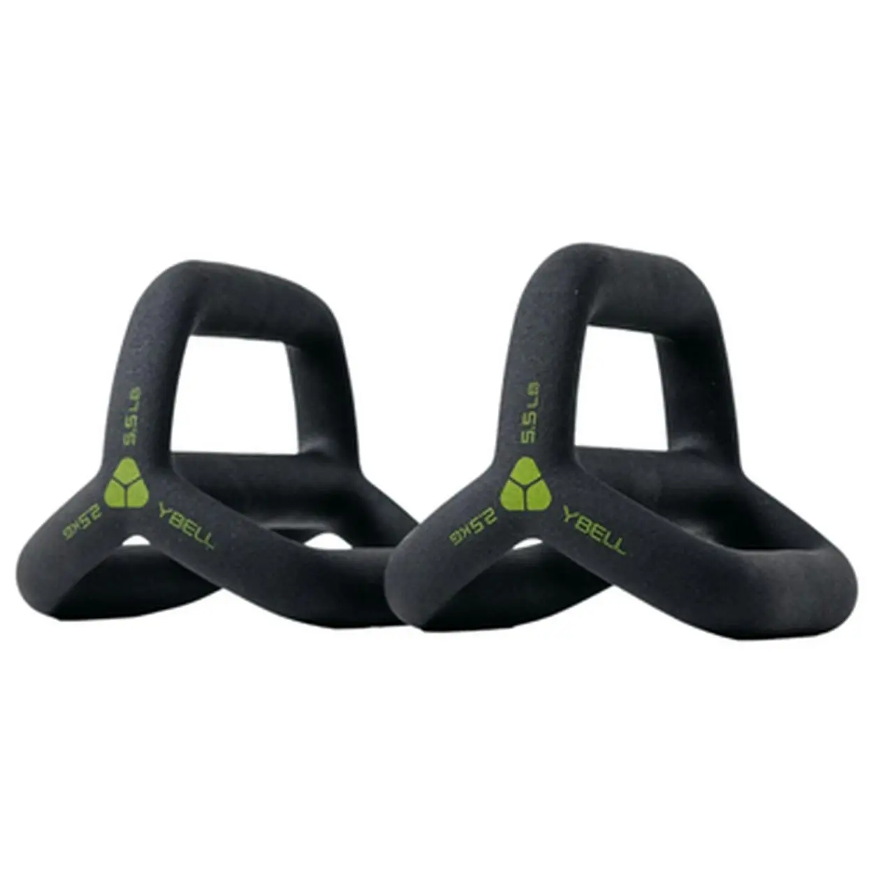 YBell 4in1 Arc Light 2.5kg Kettlebell/Dumbbell/Med Ball/Push Up Stand Pair Black - Sports & Outdoor