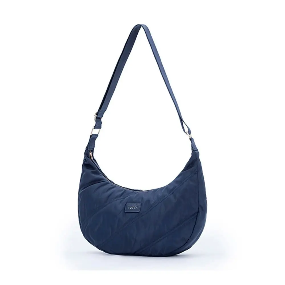 Tosca Everyday Hobo Shoulder Compact Crescent Purse Handbag Navy Stitch - Fashion