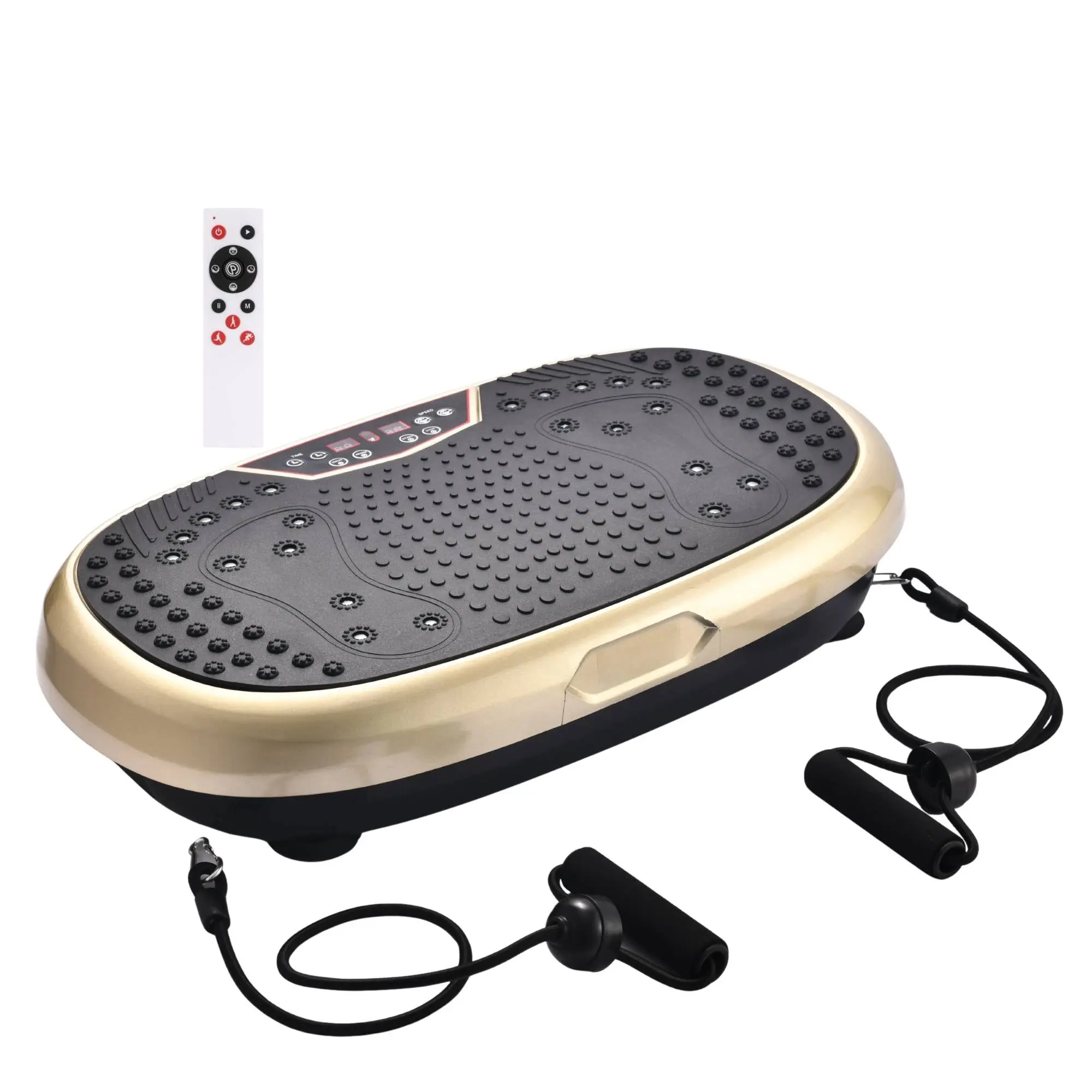 Social Hike 60cm Vibration Plate Machine Full Body Exercise Platform Gold - Sports & Outdoor