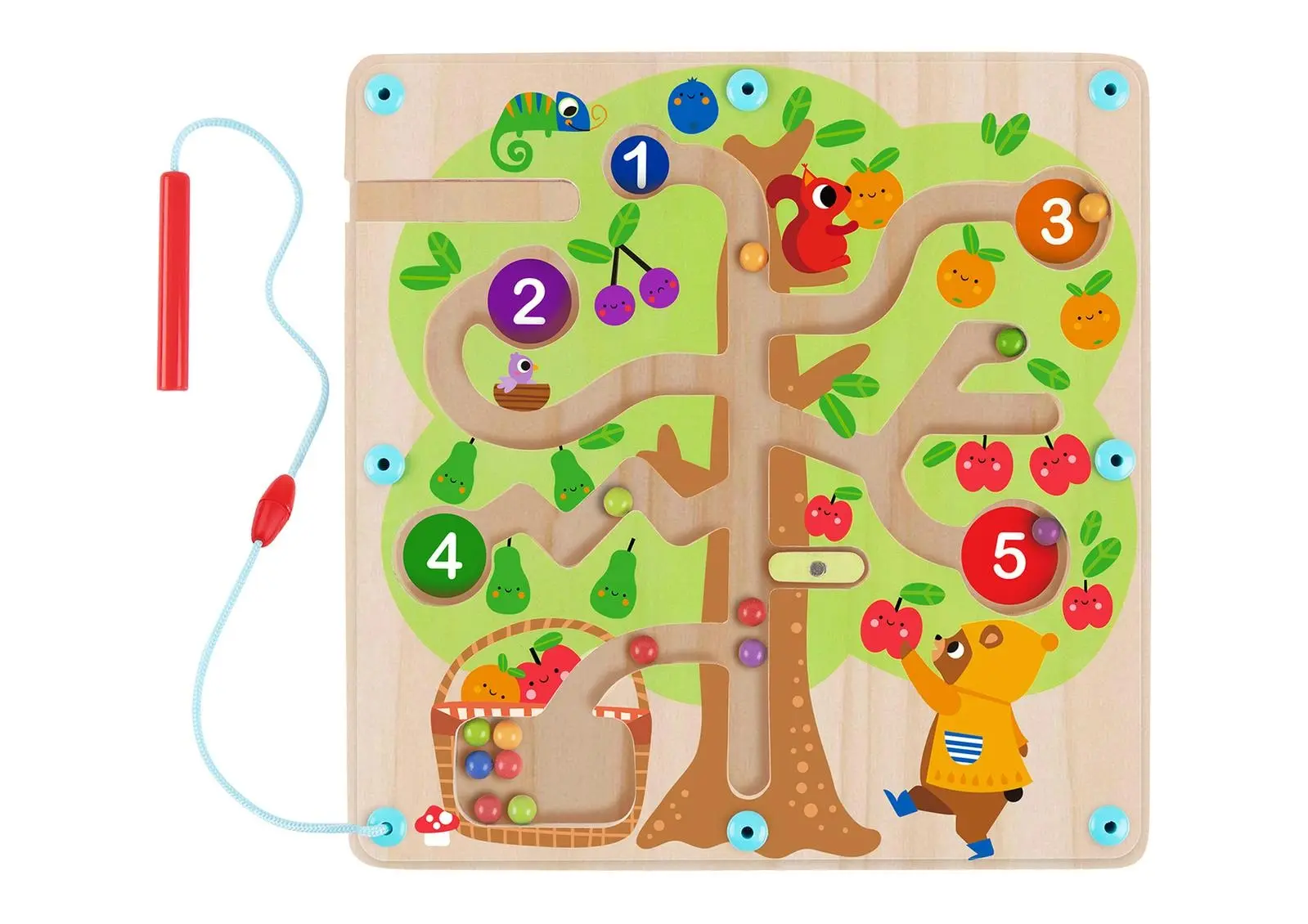 Tooky Toy Counting Fruit Ball Maze Tree Kids/Toddler Interactive Fun Play 18m+ - Toys & Games