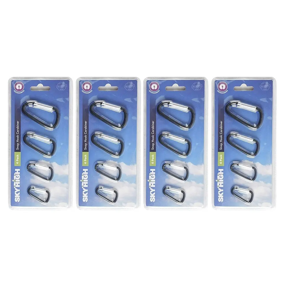 12pc Sky High Snap Hook Carabiner Keychain Key Holder Luggage Storage Clip Set - Fashion