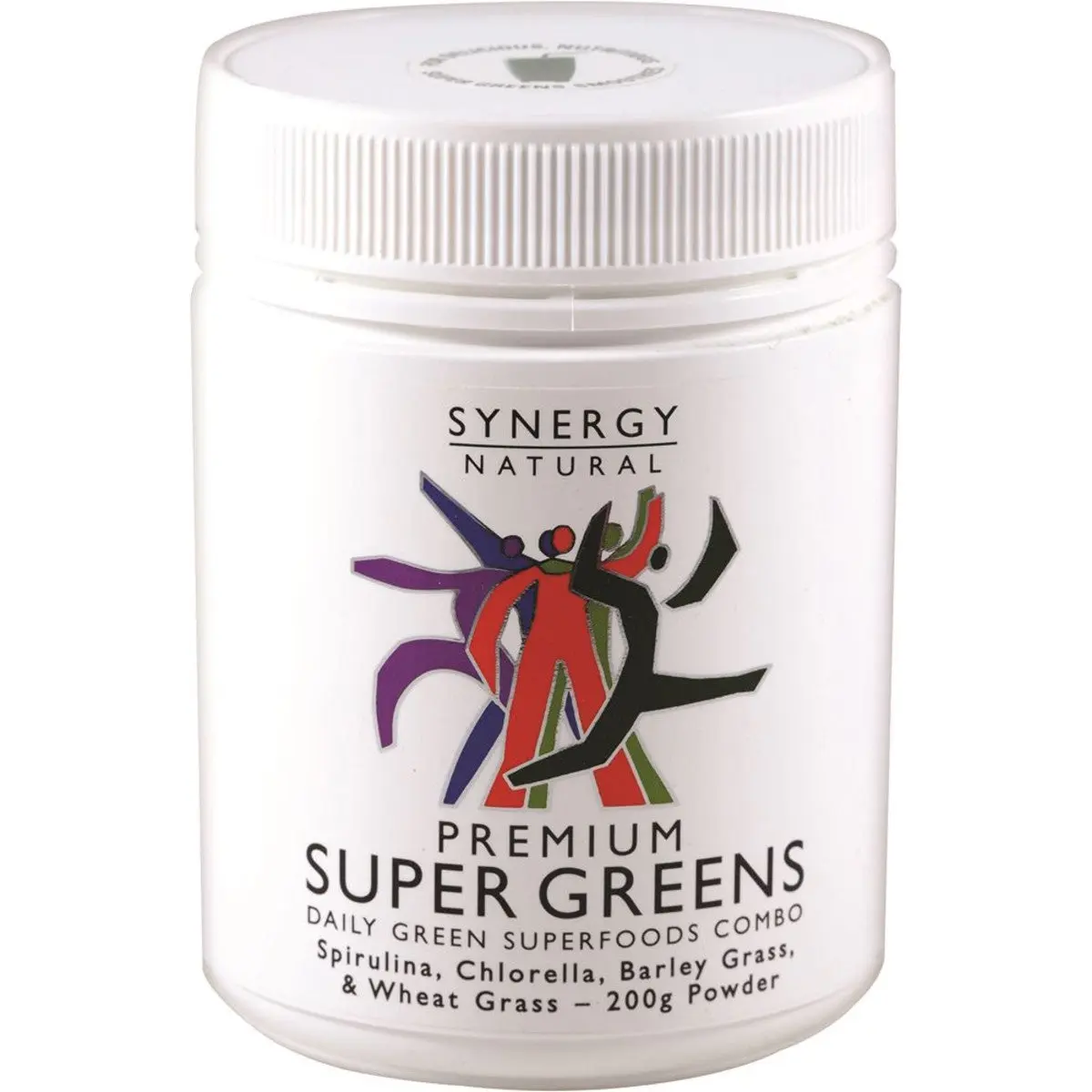 Synergy Natural Premium Super Greens (Spirulina, Chlorella, Barley Grass & Wheat Grass) Powder 200g - Groceries