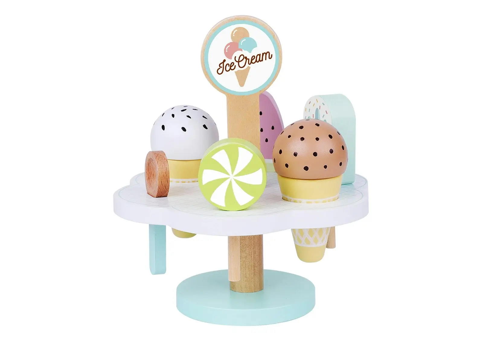 7pc Tooky Toy Wooden Ice Cream/Icy Poles/Scoop Kids/Children Pretend Play Set 3+ - Toys & Games