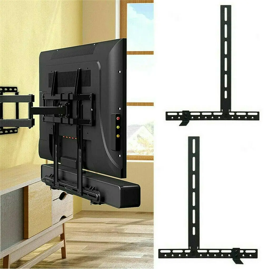 Fin H-Duty Soundbar Bracket Mount Under/Over Tv & Hole Fits Sonos Samsung Sony Lg