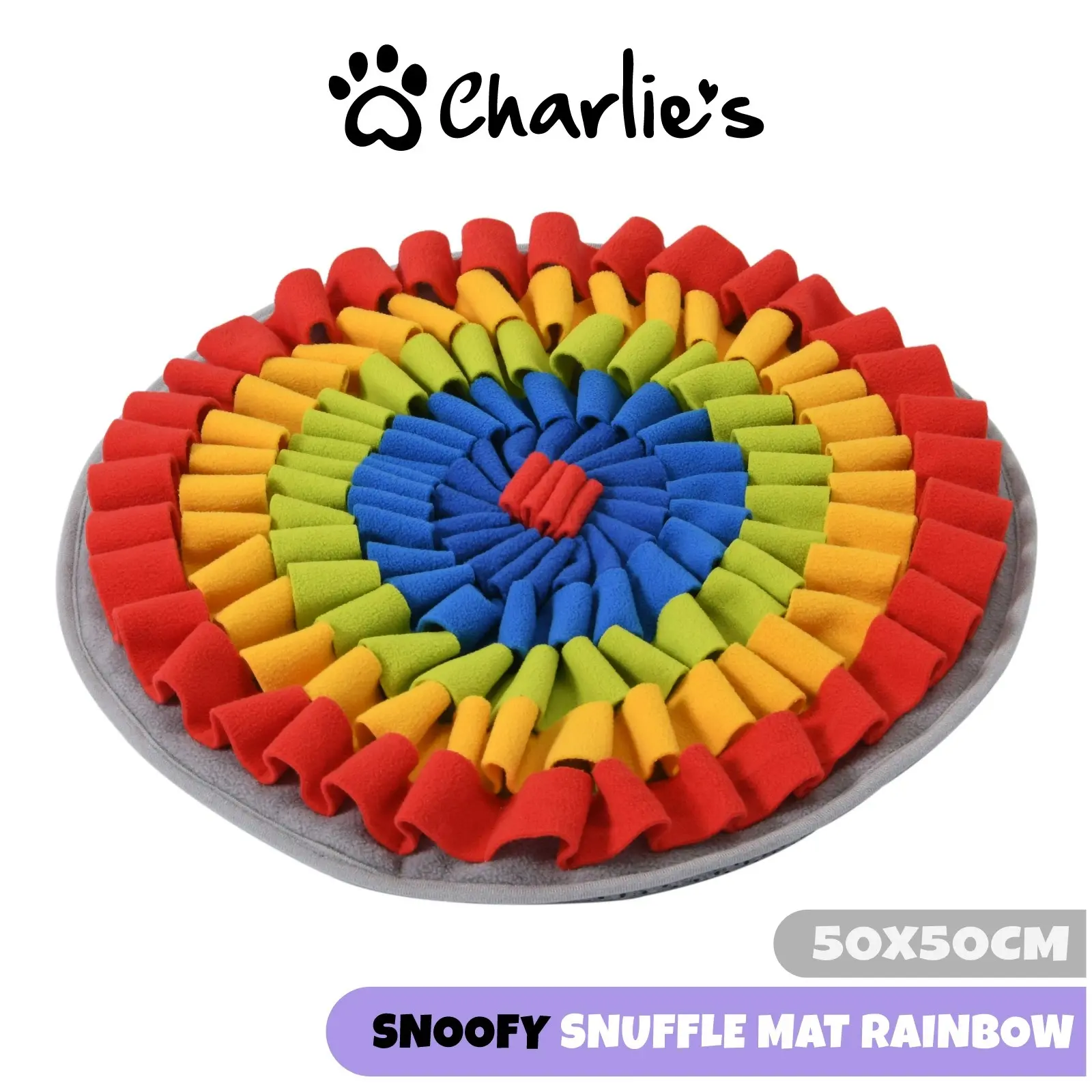 Charlie's Snoofy Snuffle Mat Rainbow 50x50cm - Pets