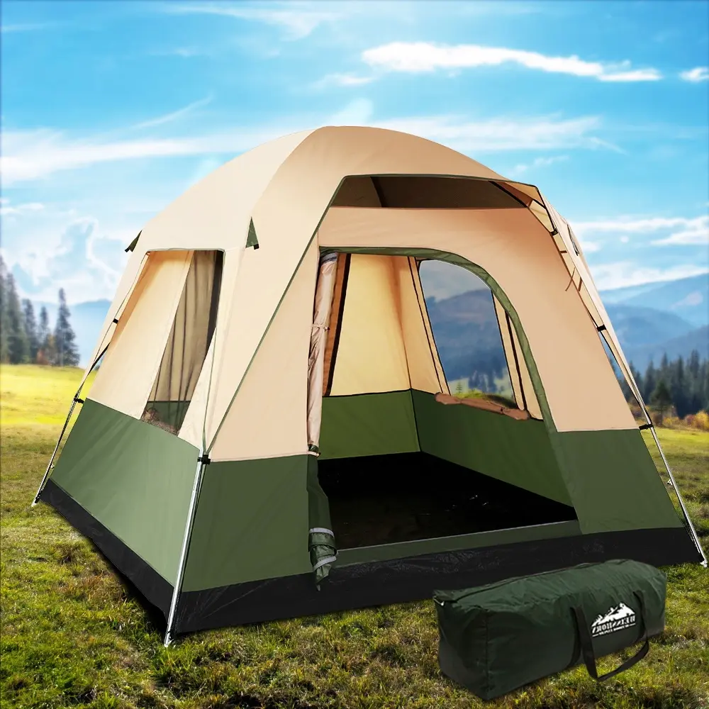 Weisshorn Family Camping Tent 4 Person Hiking Beach Tents Canvas Ripstop - Sports & Outdoor