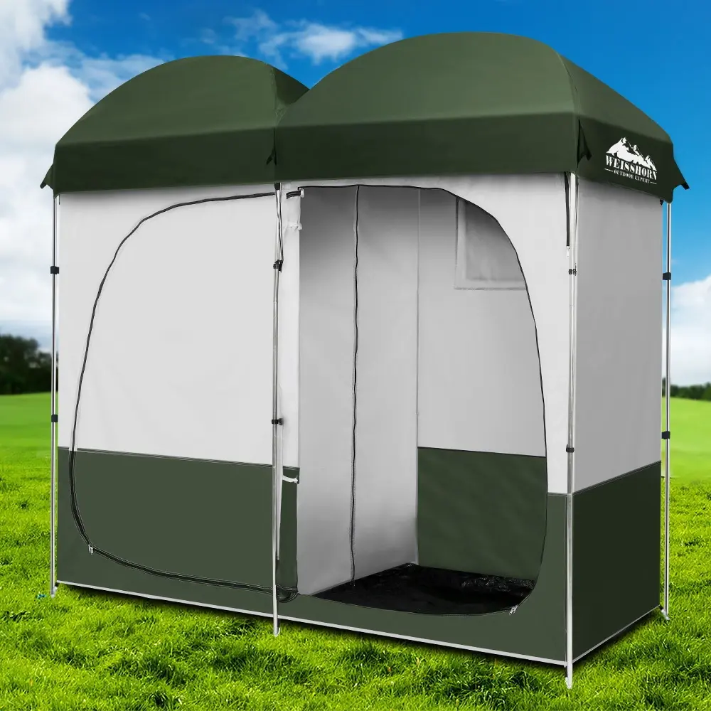 Weisshorn Double Camping Shower Toilet Tent Outdoor Portable Change Room - Sports & Outdoor