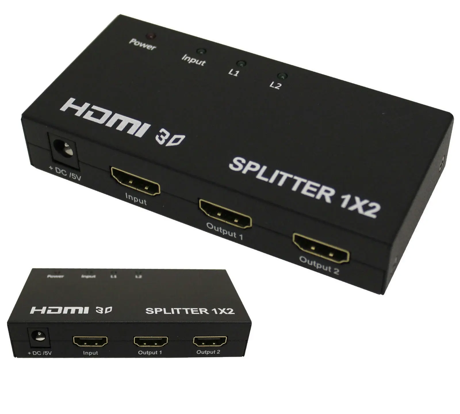 1 To 2 Hdmi Splitter Digital Amplifier Full Hd V1.3+ 1080P 1X2 (1 In / 2 Output) - Electronics