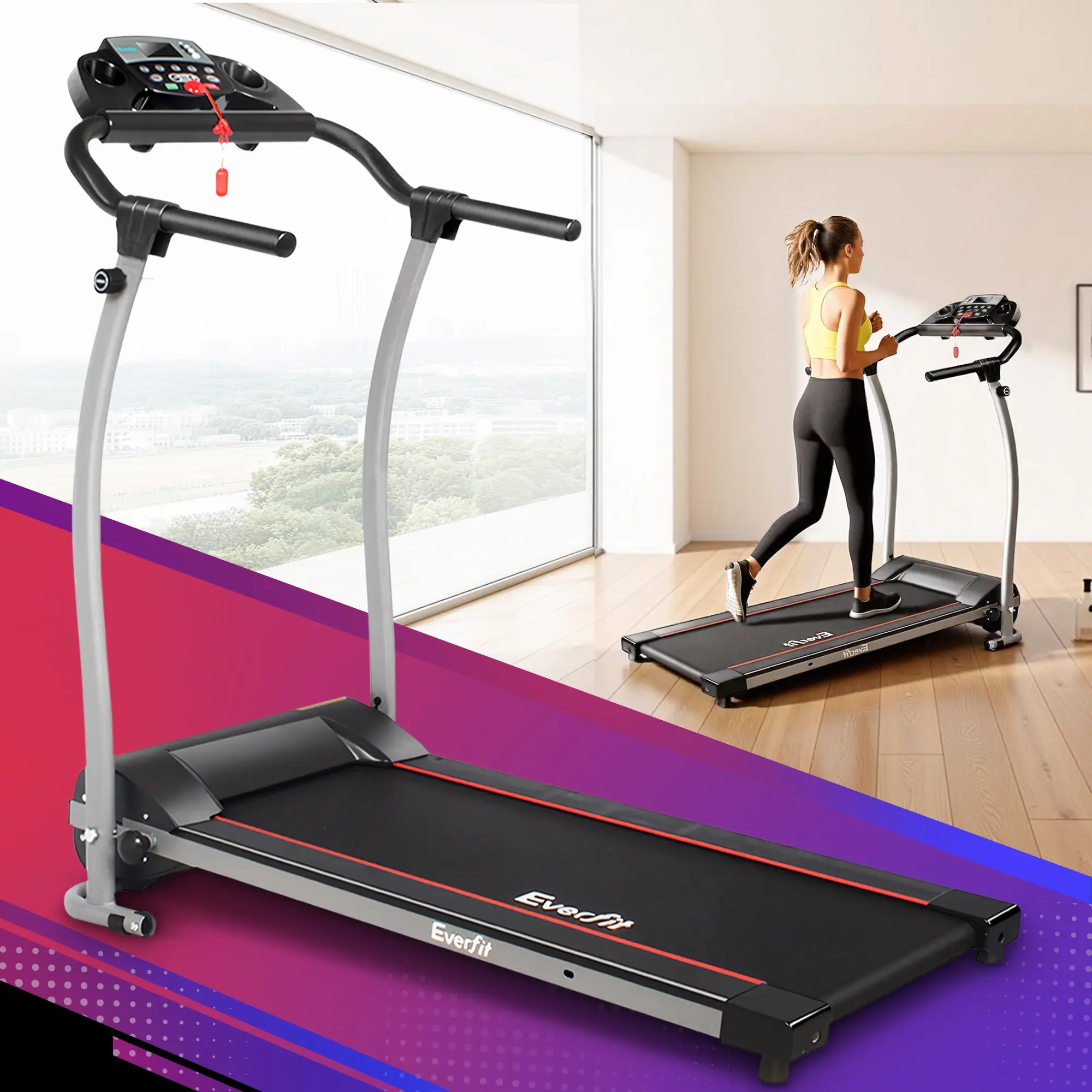 Everfit Treadmill Electric Home Gym Fitness Exercise Machine Foldable 340mm - Shred Sale - Up to $400 off
