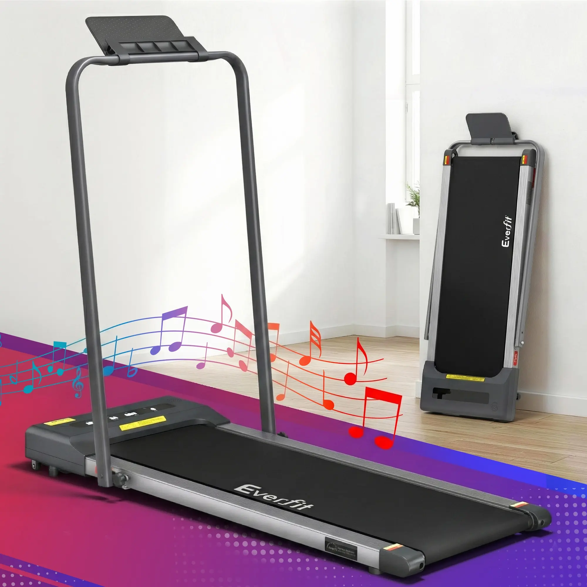 Everfit 2 in 1 Treadmill Electric Walking Pad Under Desk Home Gym Fitness 380mm Grey - Shred Sale - Up to $400 off