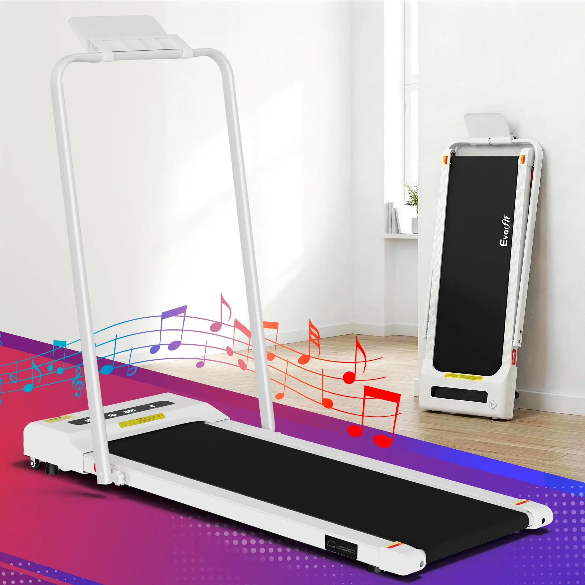 Everfit 2 in 1 Treadmill Electric Walking Pad Under Desk Home Gym Fitness 380mm White - Shred Sale - Up to $400 off