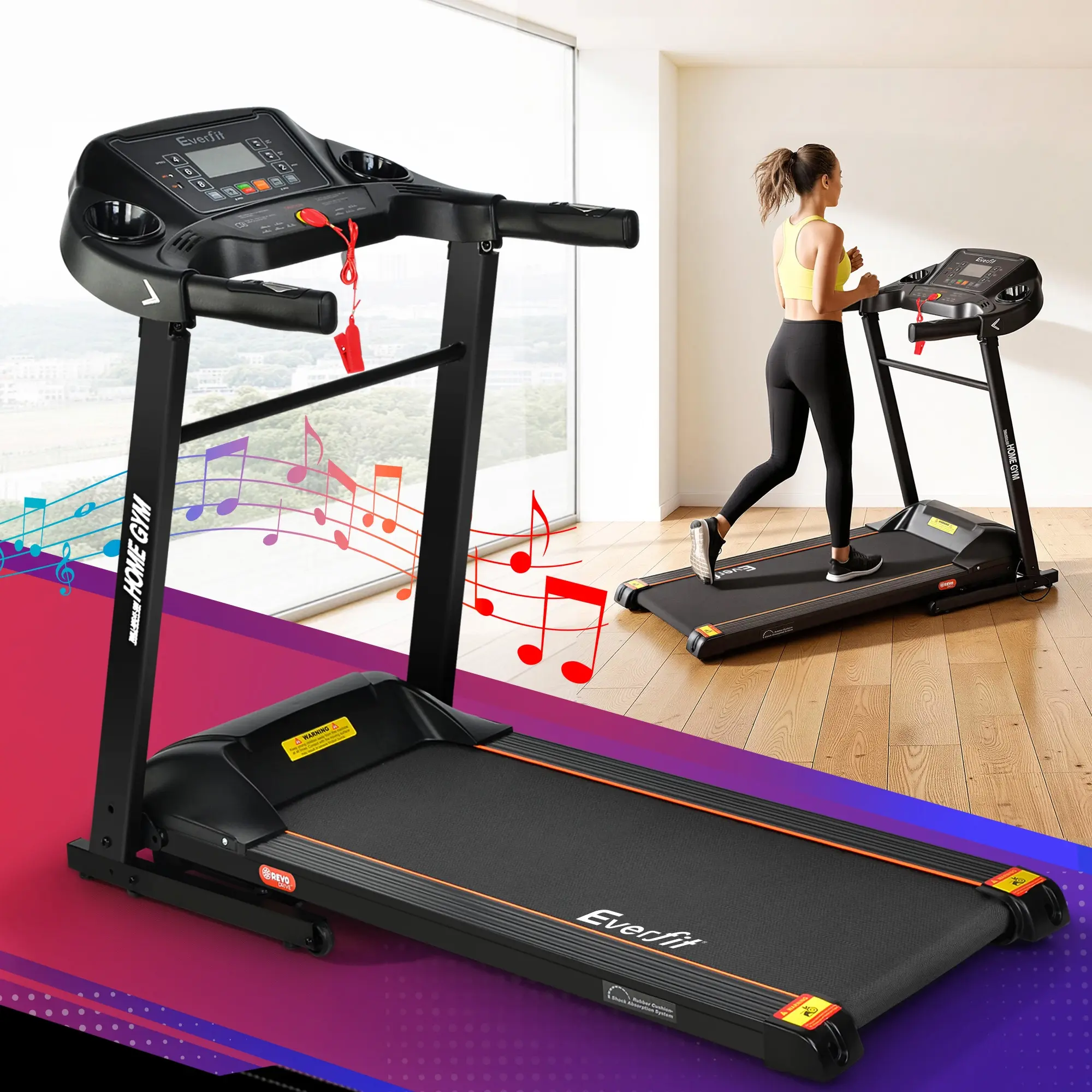Everfit Treadmill Electric Home Gym Fitness Exercise Machine Foldable 400mm - Shred Sale - Up to $400 off