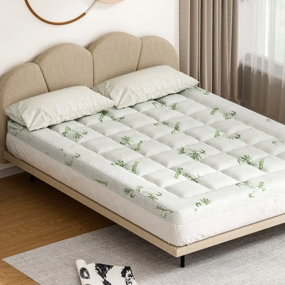 Giselle Bedding Mattress Topper Pillowtop Bamboo 7.5cm Queen - Ultimate Mattress Sale - Save up to $600
