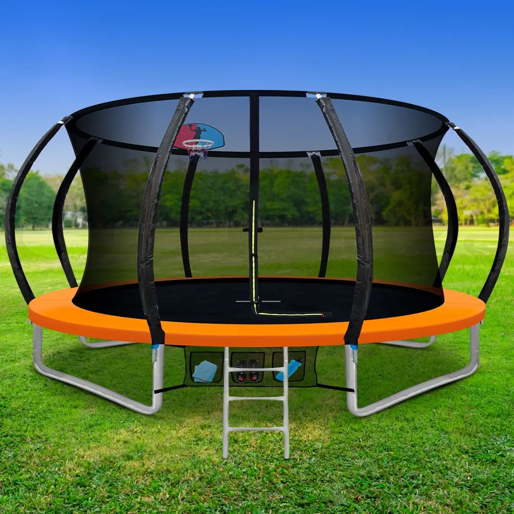 Everfit 12FT Trampoline for Kids w/ Ladder Enclosure Safety Net Rebounder Orange - Up to 70% off Toy Sale