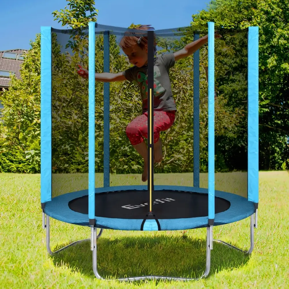 Everfit Trampoline 6FT Kids Trampolines Safety Net Pad Round Blue - Up to 70% off Toy Sale