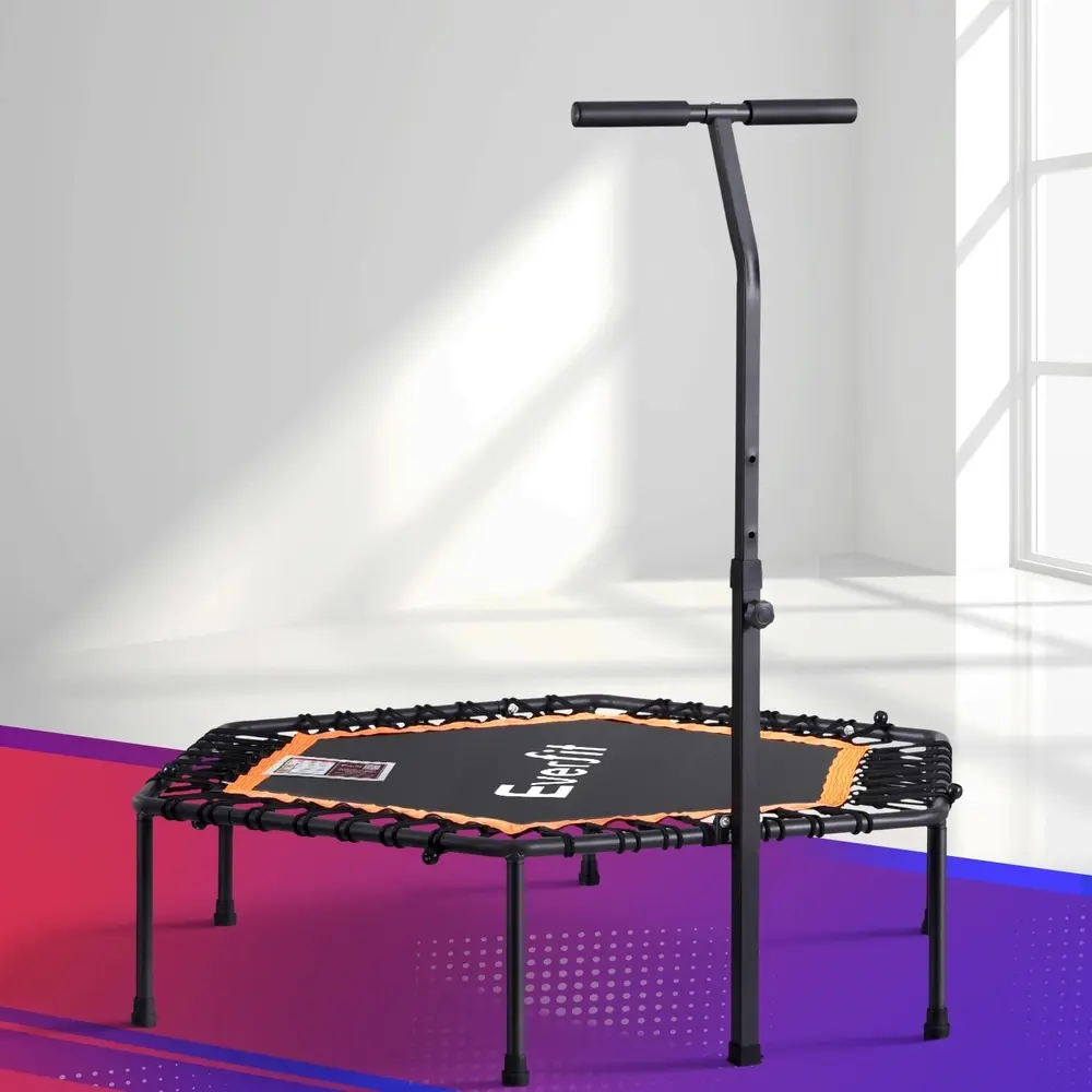 Everfit 51inch Hexagon Fitness Trampoline Rebounder Adjustable Handrail Orange - Up to 70% off Toy Sale