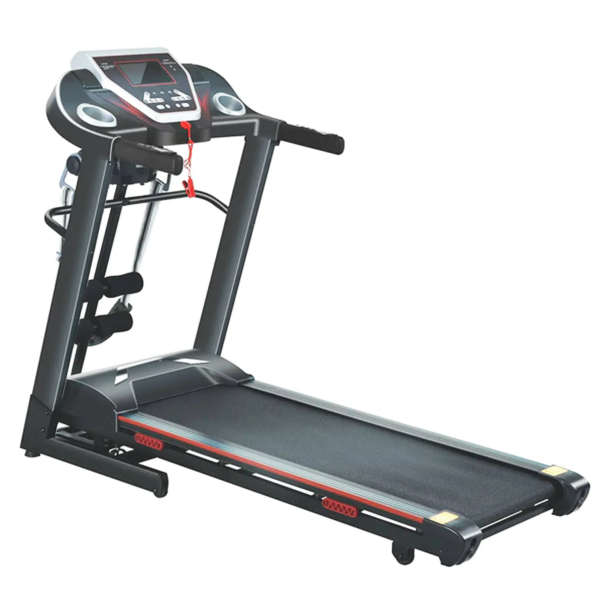 Fitness Master Auto Incline Multi-functional Electric Treadmill Pulse Sensor Lcd Fitness Home Gym Massage Sit Up Bar