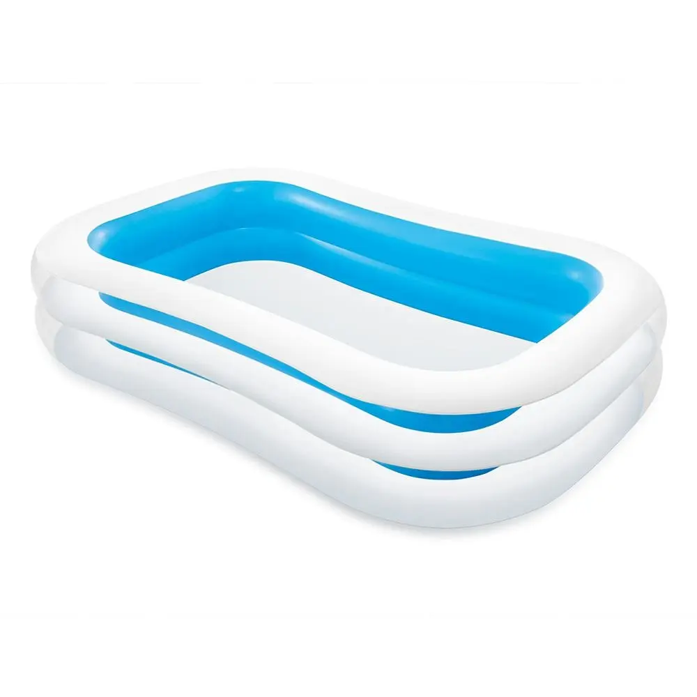Intex 262x175cm Outdoor/Patio Inflatable Kids/Family Rectangular Swim Pool 6y+ - Home & Garden