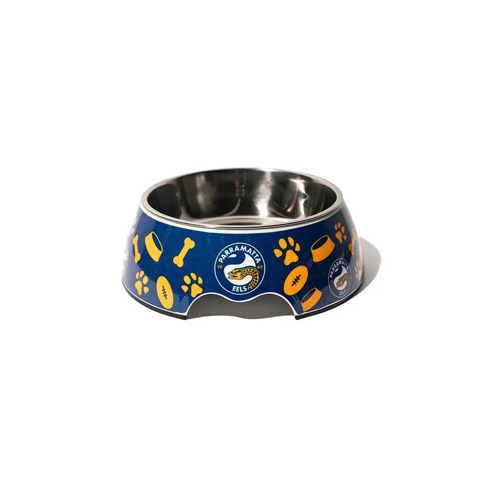 NRL Parramatta Eels Pet Bowl Dog/Puppy 20cm Stainless Steel Food/Drink Feeder - Pets