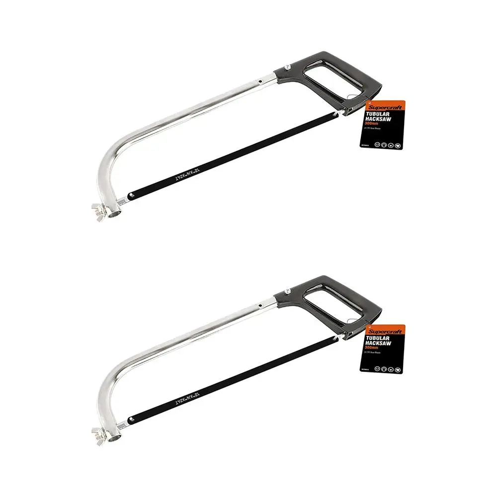 2x Supercraft Tubular Adjustable 250/300mm Blade Plastics/Soft Metals Hacksaw - Hardware