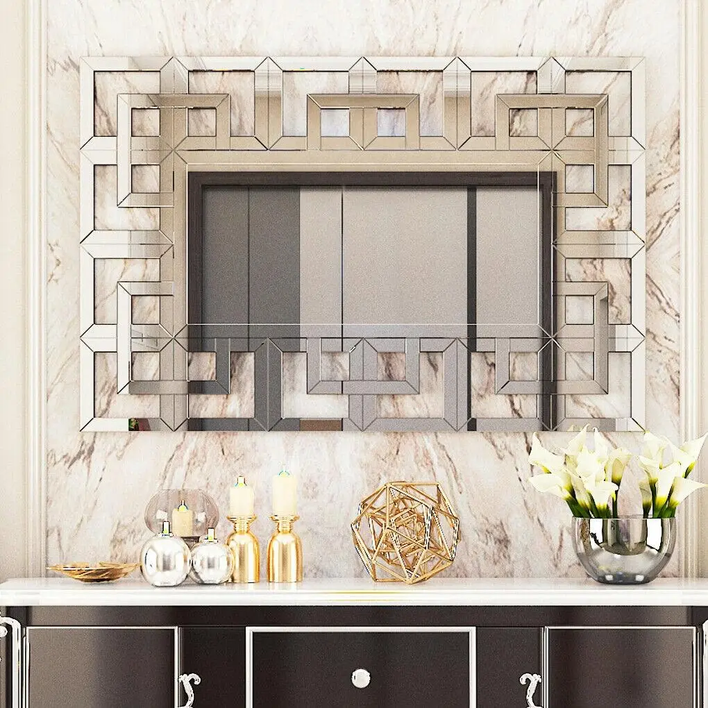 Fin Art Decorative Wall Mirrors Large Rectangle Venetian Accent Mirror F/ Hotel Home - Home & Garden