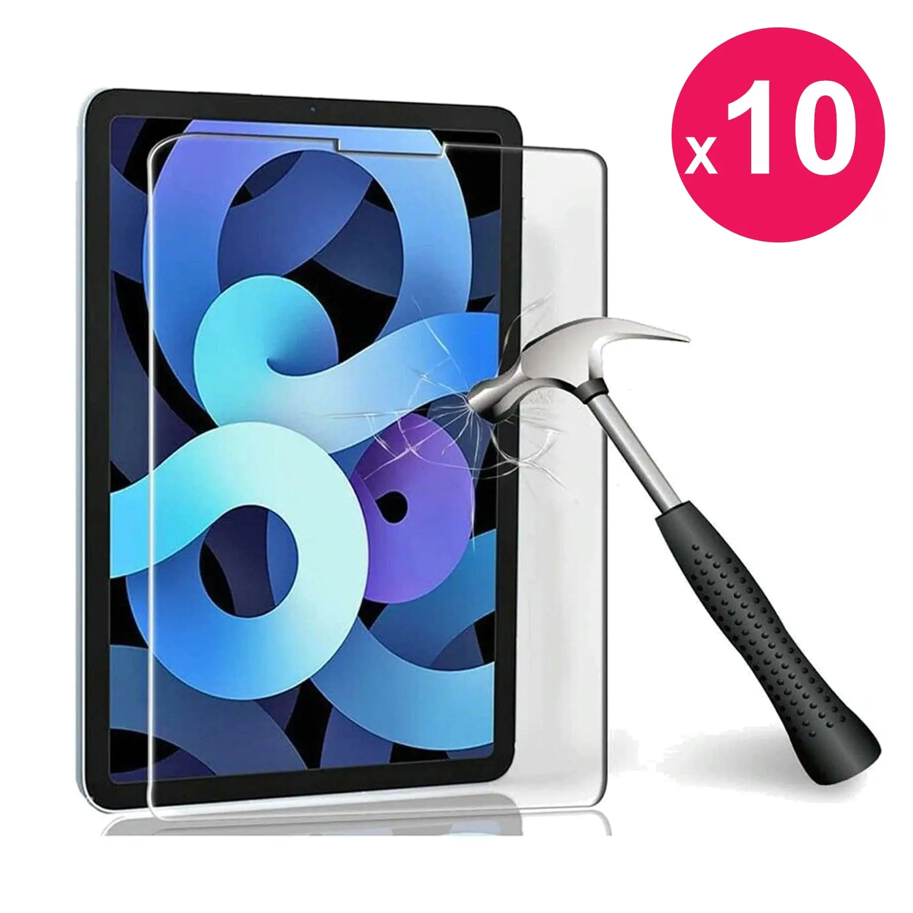 x10 Tempered Glass for Apple iPad Air 4 10.9 Inch Screen Protector 2020 2021 - Electronics