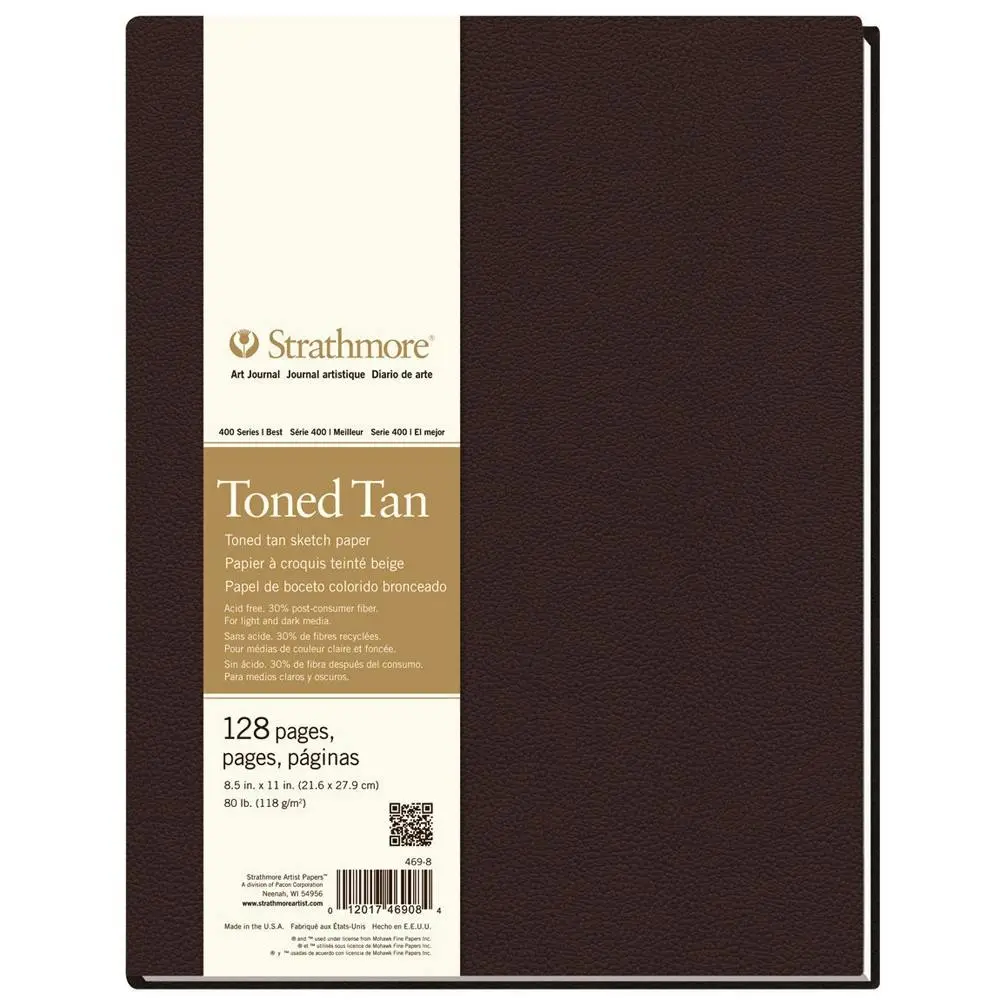 Strathmore 400 Series HB Art/Sketch Journal Toned Tan 8.5''x11'' 128 Sheets - Office