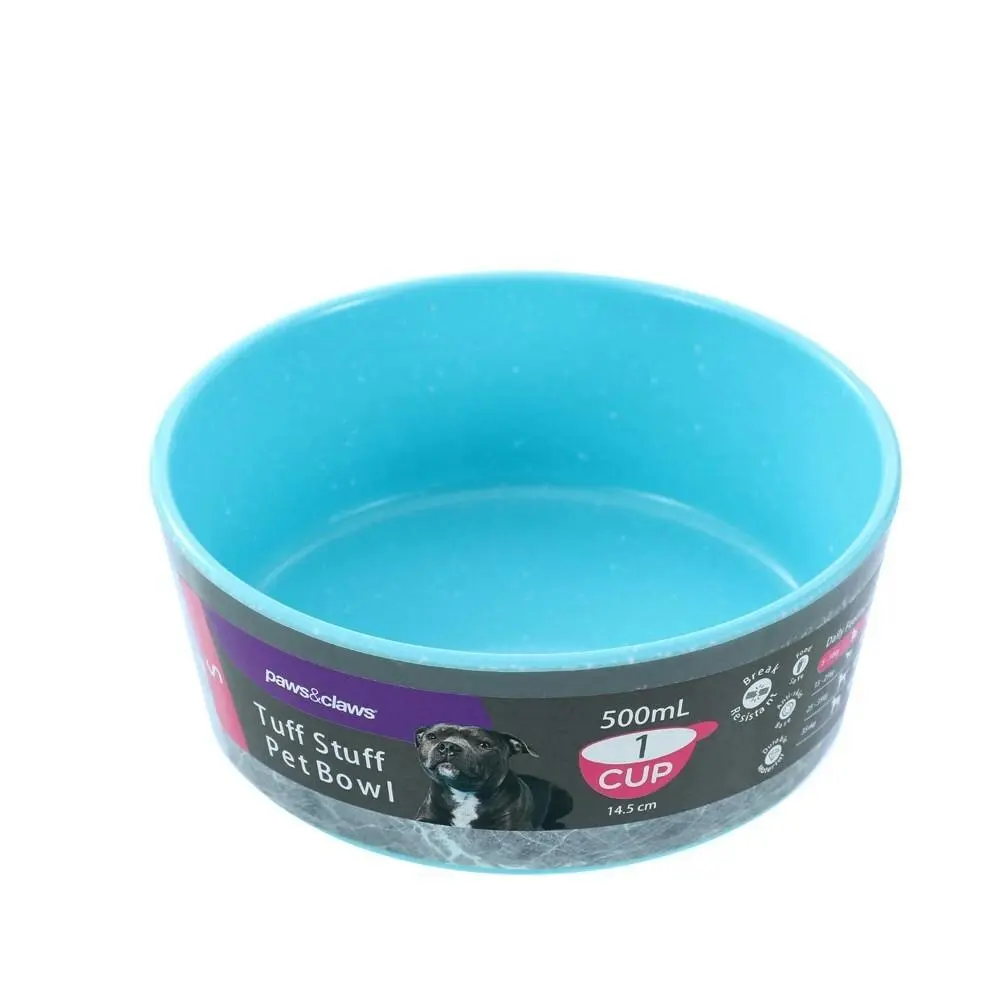 Paws & Claws 500ml Tuff Stuff Pet Dog/Cat Antiskid Melamine Drink/Food Bowl Asst - Pets