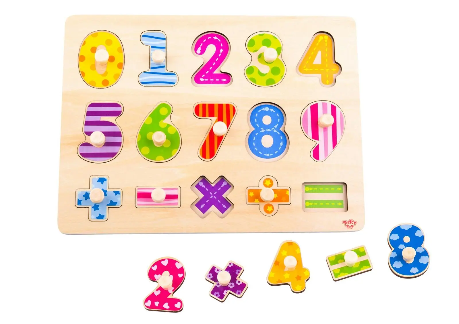 Tooky Toy Wooden Numbers/Equations Kids/Children Maths Learning Peg Puzzle 3+ - Toys & Games