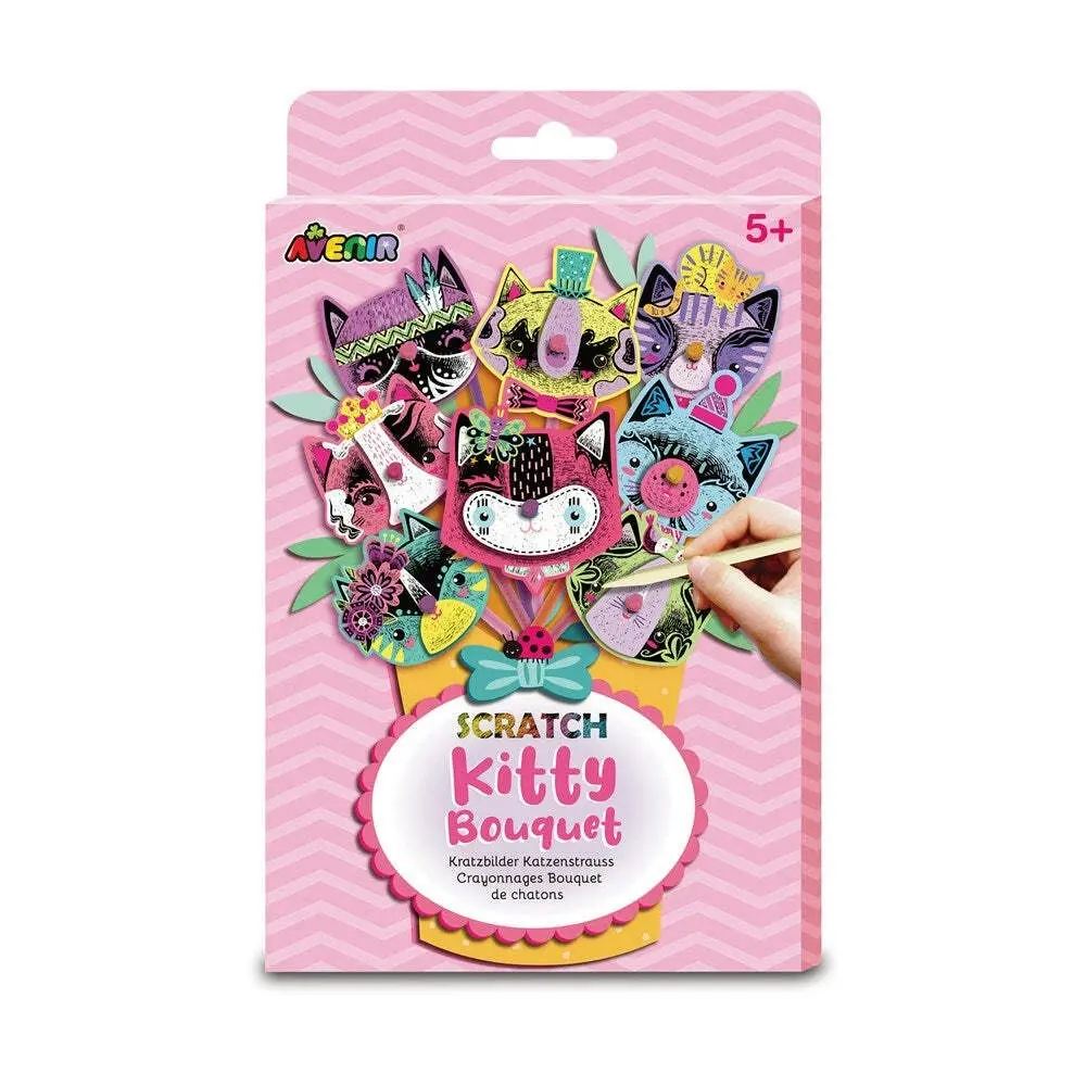 Avenir Scratch Kitty Bouquet Creative Art/Craft Kids/Toddler Activity Kit 5y+ - Hobbies