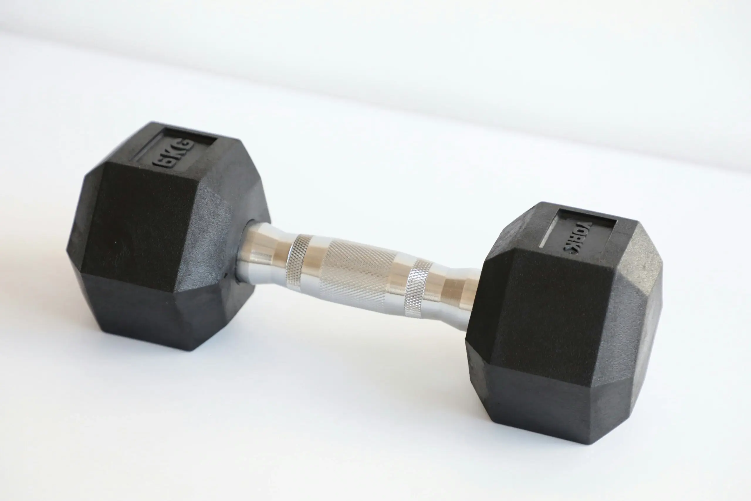 YORK 6kg Rubber Hex Dumbbell - Sports & Outdoor
