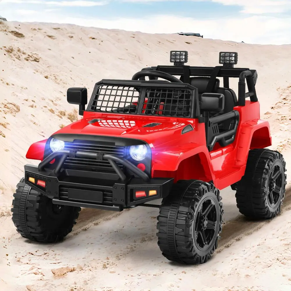 Alfordson Ride On Car Kids Toy Jeep Electric 12V 60W Motors R/C LED Lights Red - Toys & Games