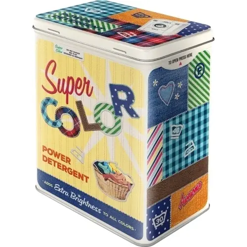 Nostalgic Art 20cm/3L Tin Box Metal Storage Super Color Detergent Canister Large - Home & Garden