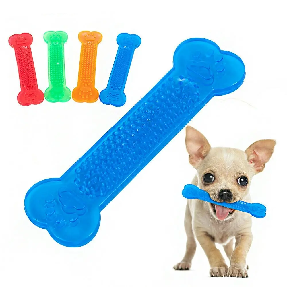 4 Pack Pet Dog Chew Toys Rubber Bone Toy Aggressive Chewers Toothbrush - Pets