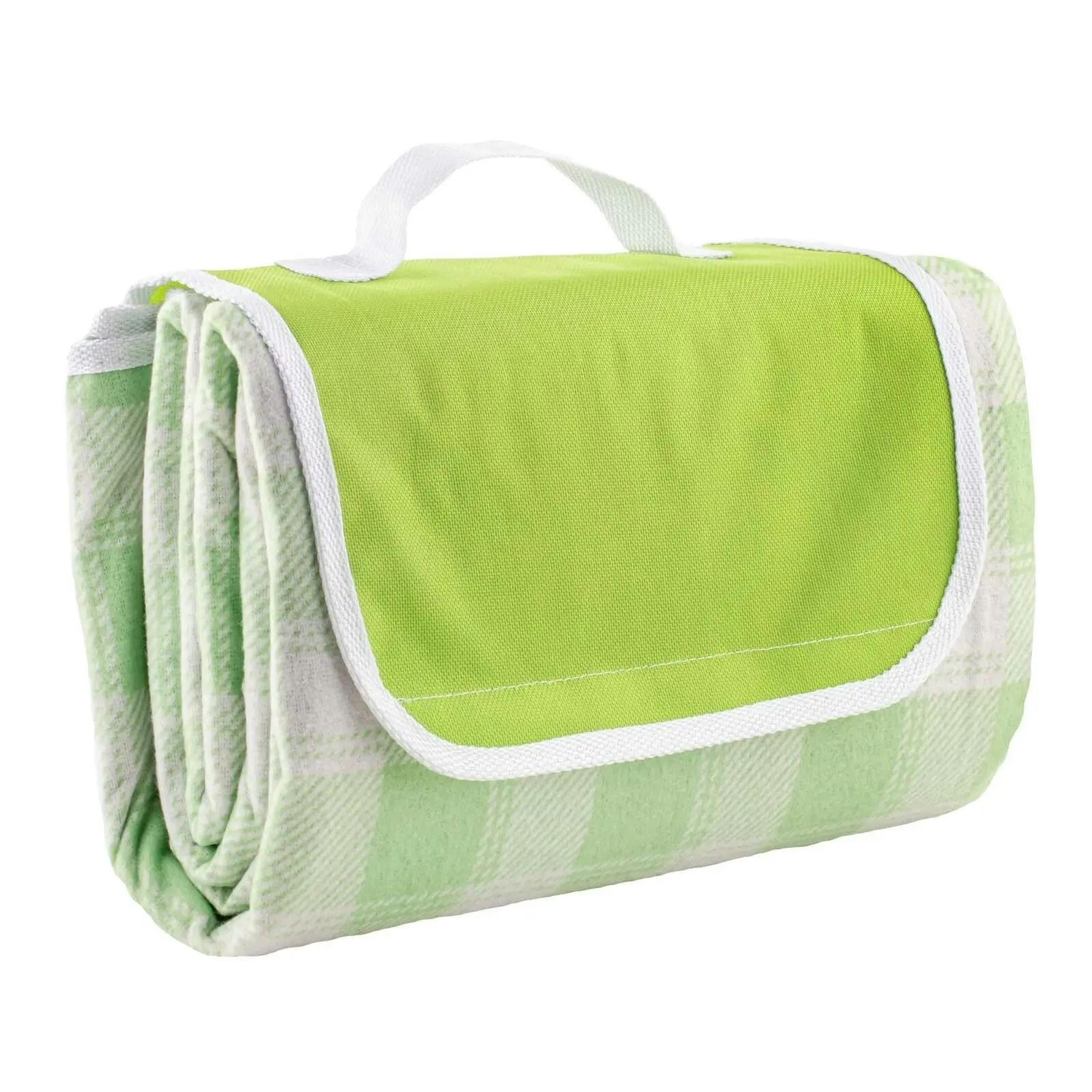 Delilah Gingham 150cm Foldable Picnic Blanket Outdoor Mat w/ Carry Handle Sage - Home & Garden