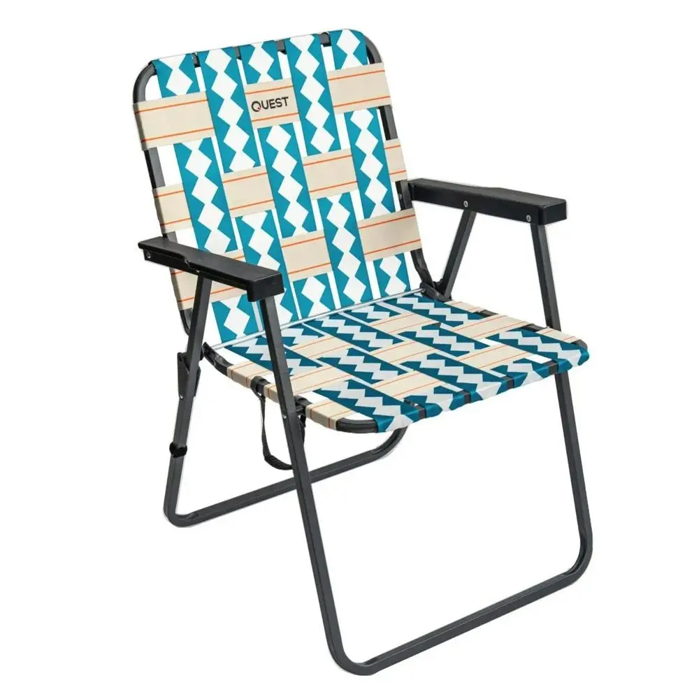 Quest Cocomo 79cm Foldable Beach Mid Chair w/ Armrests Outdoor Camping/Picnic - Sports & Outdoor