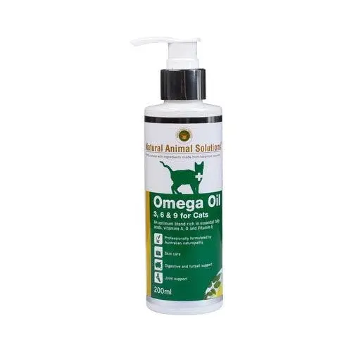 NATURAL ANIMAL SOLUTIONS Omega 3,6 & 9 Oil For Cats 200 mL - Pets