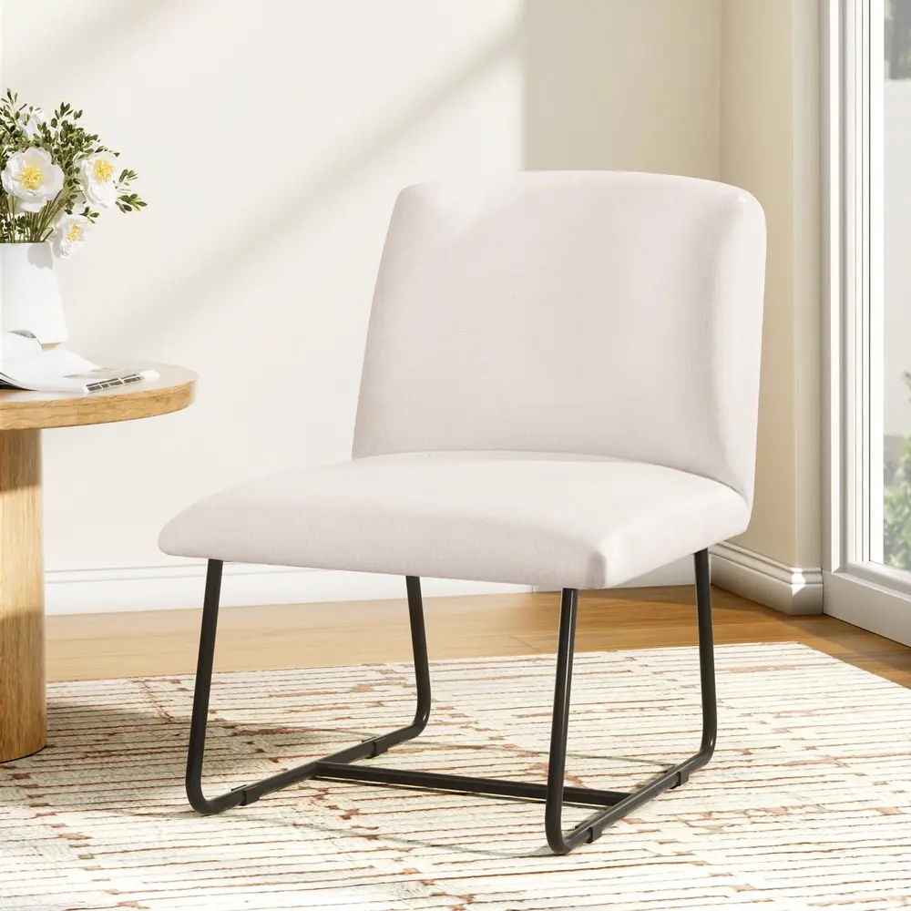 Artiss Accent Chair Armchair Cross Leg Beige - Furniture
