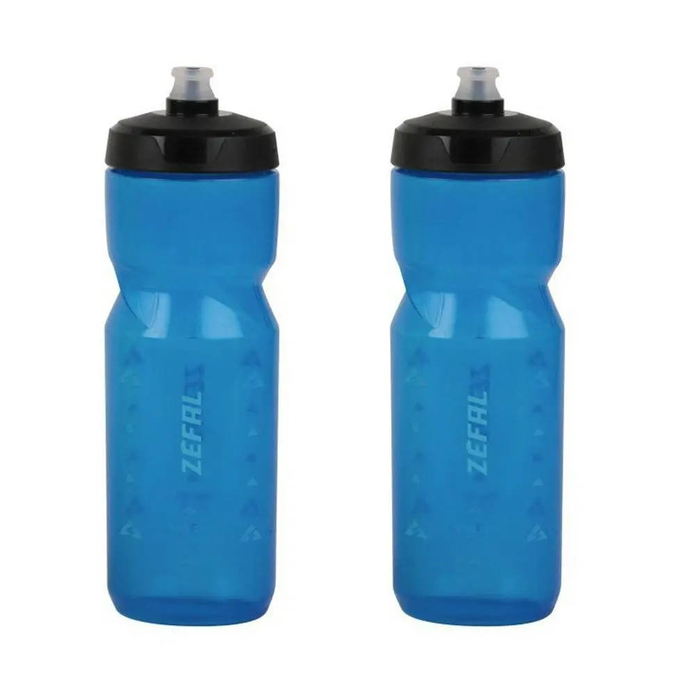 2x Zefal Sense Soft 80 Bike Water Drinking Bottle Sports 800ml Translucent Blue - Sports & Outdoor