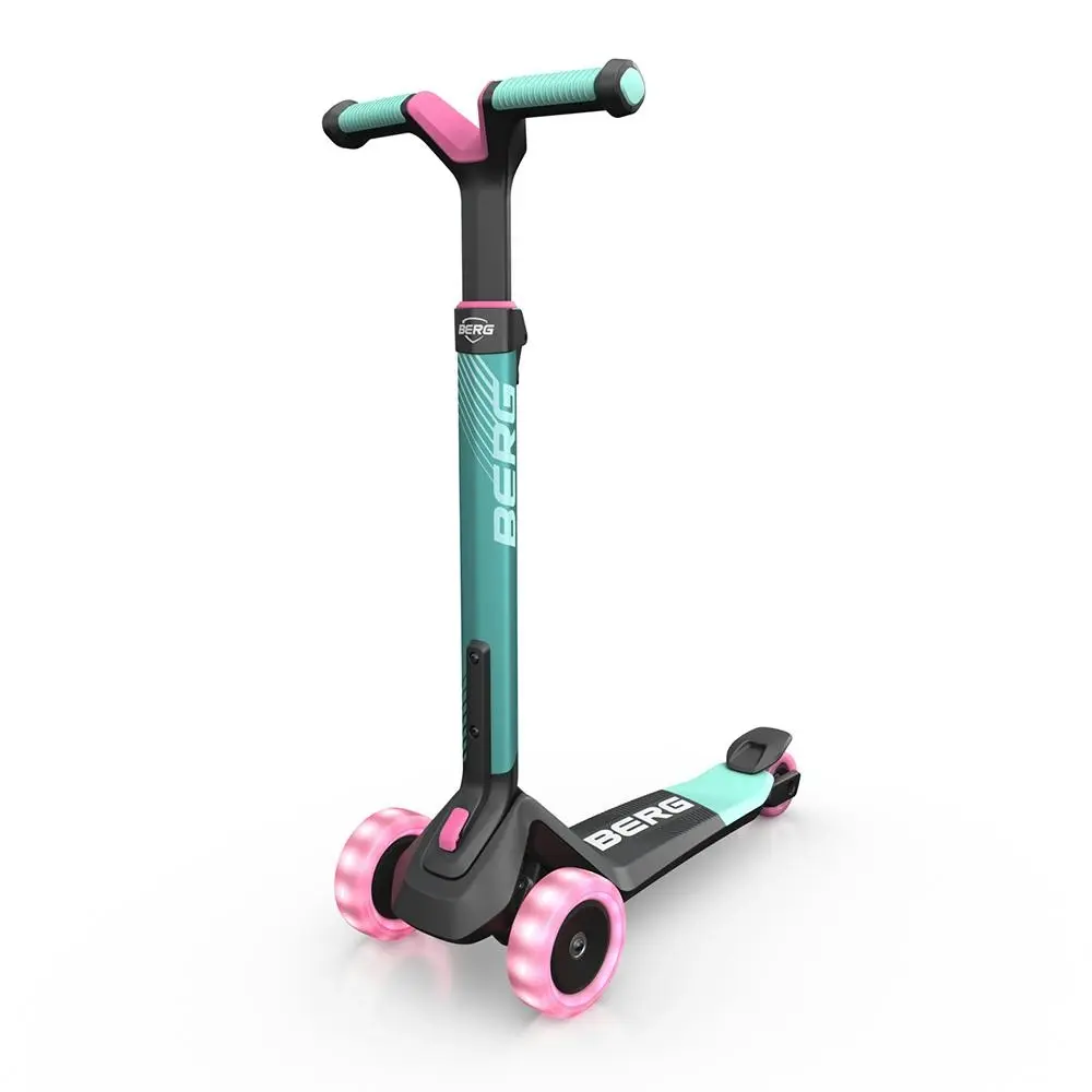 BERG Nexo Foldable Kids' Scooter with Lights – Mint, Age 2+ - Sports & Outdoor