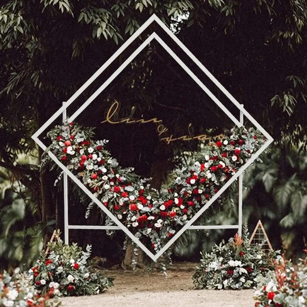 2 Meter Solid Metal Wedding Arch Backdrop with Floral Arrangement - Religious & Ceremonial