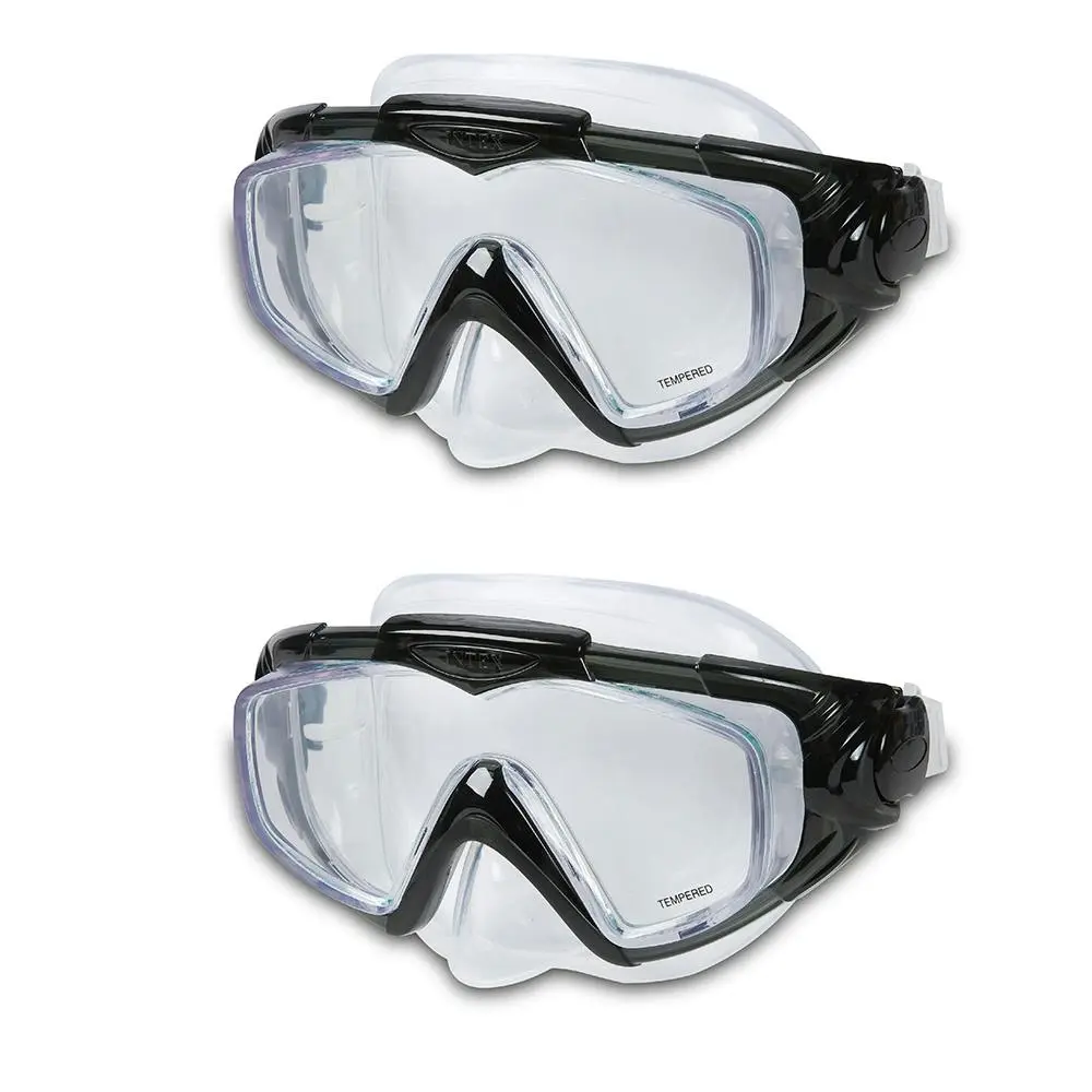 2x Intex Aqua Flow Sport Silicone Aqua Snorkel Mask Swimming Goggles 14y+ Asst. - Sports & Outdoor