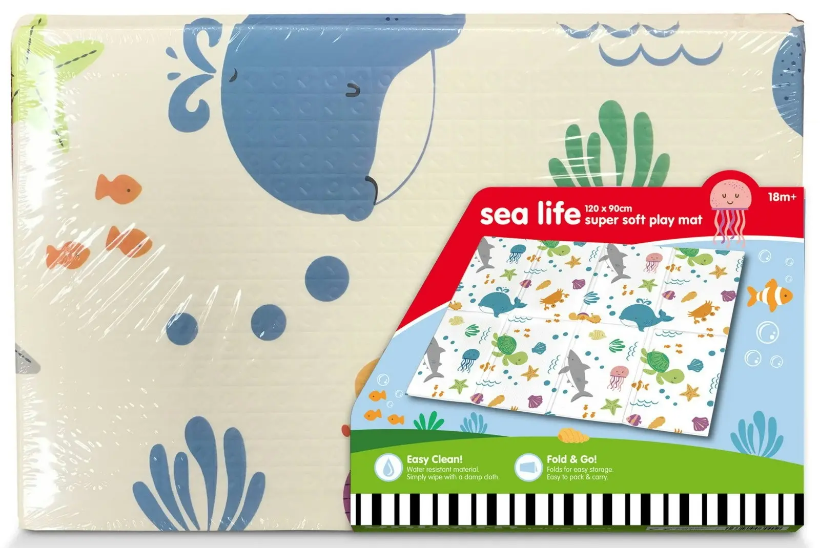 Sea Life Xpe Nursery Folding Mat 1.2m x 90cm - Toys & Games